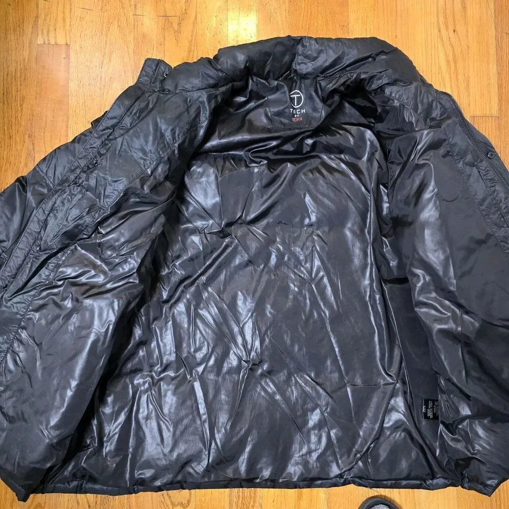 TUMI T TECH Men's Black Puffer Down Jacket Black Quilted  Size XL